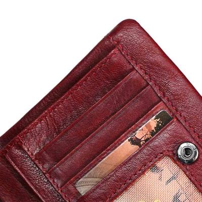 China New Design RFID Fashion Women's Wallet Short PU Leather Bifold Card Holder Women's Wallet for sale