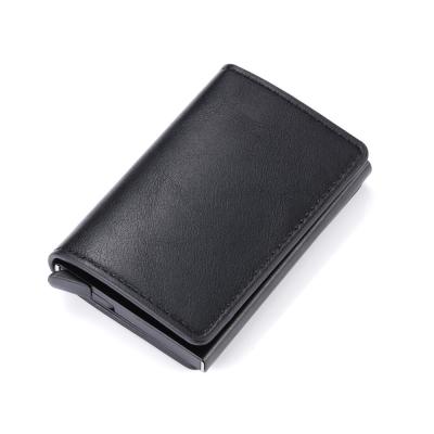 China Custom RFID Metal Carbon Fiber Card Wallet, Minimalist Aluminum Credit Card Holder with Metal Money Clip Wallet. for sale