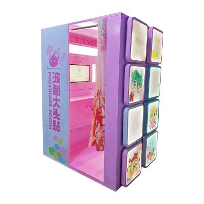 China 2021 Printing Picture Instant Touch Screen Photobooth Stand Selfie Machine Led Fence Shell Kiosk Photobooth With Camera and Printer for sale