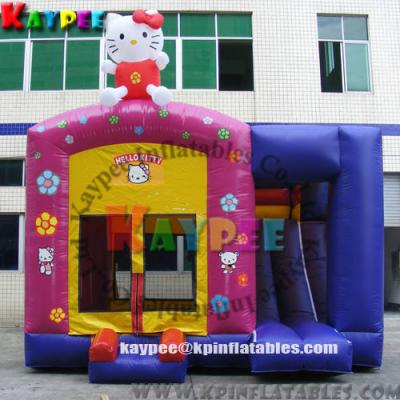 China Hello Kitty combo ,inflatable combo game,inflatable bouncer with slide obstacle KCB054 for sale