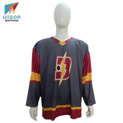 China Custom Hockey League Team Jersey Quick Dry Breathable Pro-Design Full Dot for sale