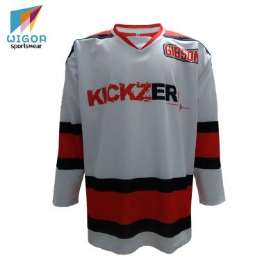 China Shirts & Custom 100% Genuine Authentic Printing 220gsm Polyester Mesh Fabric Senior Digital Game Uniform Premium Hockey Jersey for sale