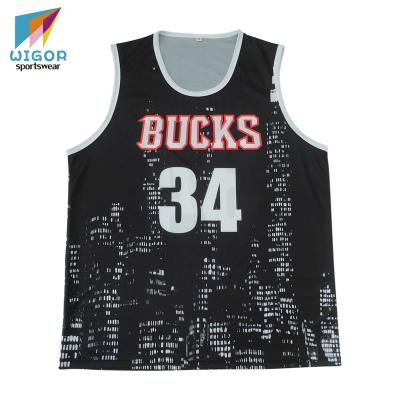 China Hot Sale Basketball Antibacterial Quick Dry Wear Dye Sublimation Printing Custom Made Mens Basketball Tank Top for sale