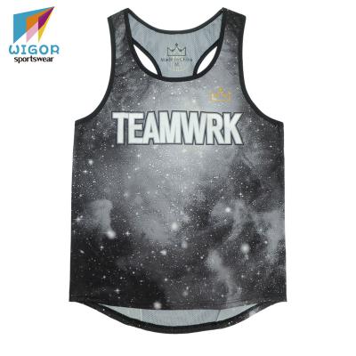 China 100% Polyester Custom Tank Top Sporty Quick Dry Singlet Singlet Shirt Anti-Shrink for sale