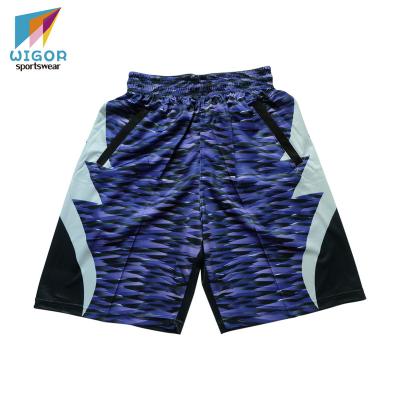 China Full Breathable Hot Sale Quick Dry Fabric Sublimation Printing Custom Made Gym Shorts Mens Workout Shorts With Zipper Pocket for sale