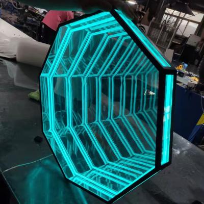 China New product high quality decoration trend 3D led infinity effect mirror light neon sign for decoration wall multicolor decoration for sale