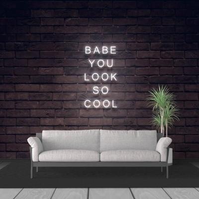 China Hot Sale 12V Home Decoration Acrylic Neon Signs Baby You Look So Cool Led Neon Lights for sale