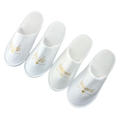 China 2022 Brand New EVA Thickened Sole White Wedding Use Disposable Slipper Customized Wedding for sale