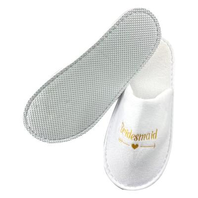 China 2022 Brand New EVA Thickened Sole White Wedding Disposable Wedding Guest Use Slippers for sale