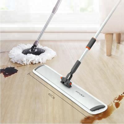 China Sustainable Floor Orange High Quality Aluminum Eco-Friendly Flat Broom Magic Mop for sale