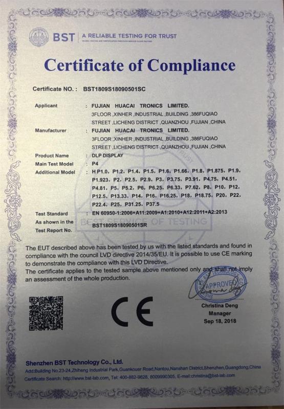 CE - Fujian Huacai Electronic Technology Co., Ltd.