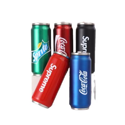 China Custom Shake-up Stocked Logo 380ml Cola Tumbler Stainless Steel Cola Beer Soda Mug Straw Double Wall Travel Mug With Lid for sale