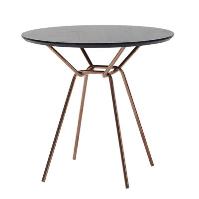 China 2020 Modern European Modern Stainless Steel Base Luxury Mid Century Design MDF Top Round Coffee Table Furniture for sale