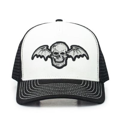 China Custom Skull COMMON Gorra Personalized Logo Punk Style Cap Unisex Trucker Sports Hat Embroidery Pattern 5 Panel for sale