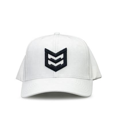 China COMMON Custom High Quality 100 Cotton Baseball Cap White Hat With Black Embroidery for sale