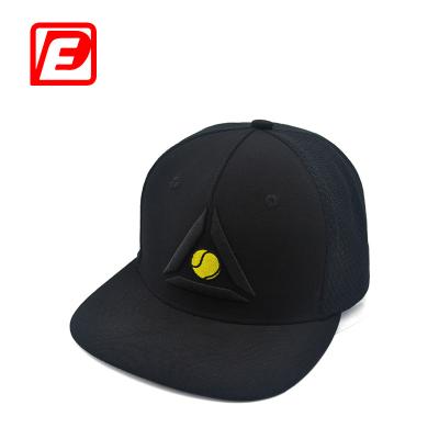 China Black Hat From Fabricas De Gorras In China 6-Panel Logo Breathable Mesh Snapback Sport Custom Embroidery COMMON Hat for sale