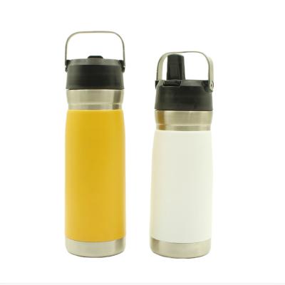 China Custom Logo Printed Insulated Black PORTABLE Stainless Steel Metal Water Bottle Thermos Vacuum Flask For Rise for sale