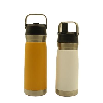 China Double Wall PORTABLE High Quality Stainless Steel Thermos Bottle With Straw And Stainless Steel Handle for sale