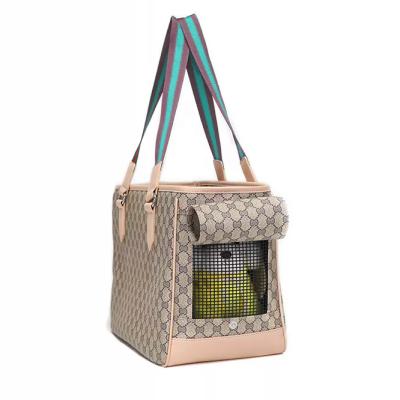 China New Arrival Sustainable Fashion Travel Breathable Mesh Tote Handbag Dog Cat Pet Carrier Bags for sale