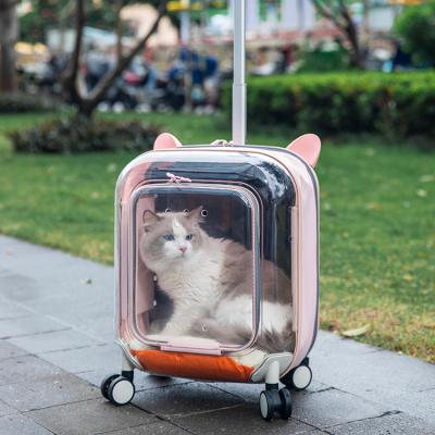 China Viable Wholesale Dog Cat Carrier With Wheels Backpack Pet Carrier Outdoor Pet Trolley Pet Carrier Reptile for sale