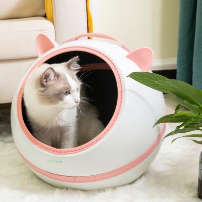 China Mini Portable Washable Modern Stylish Multicolor Creative Egg Shape Comfortable PVC Design Cat Bed Comfortable Felt Cave for sale