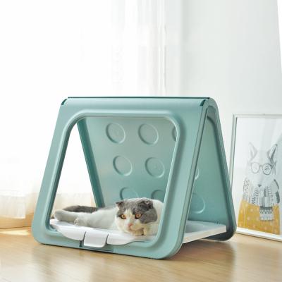 China Wholesale Waterproof Pet Supplies New Pet Book Triangle Folding Storage Four Seasons Sleep Cat Nest Single Bed for sale