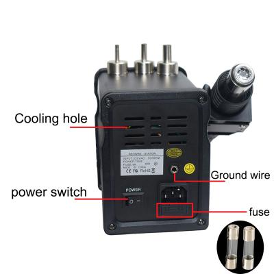 China Continue Enough Battery Soldering Display Hot Air Desoldering Station Heat Gun + Soldering Iron 220V With Many Gifts 220v Occus 8586D for sale