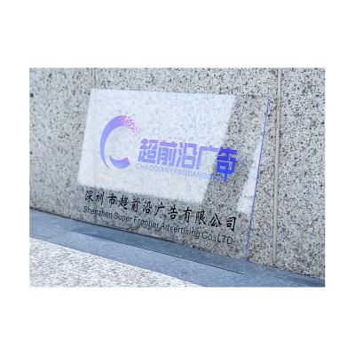 China After polishing process goods using transparent acrylic low price Logo Display Board for sale