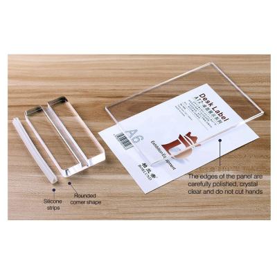 China Strong Magnetic Adsorption Wholesale Customized Acrylic Display Stand Table Menu Sign Holders Good Quality for sale