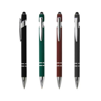 China Plastic Ballpen Small Gift Items Soft Touch Pen With Custom Pens Logo for sale