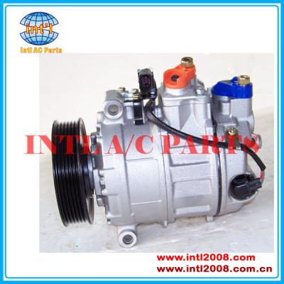 China 4H0260805 4H0260805A 8E0260805BM 8H0260805B 447190-3630 447190-3640 Denso 7SEU17C air ac compressor for AUDI A4 3.0 V6 for sale