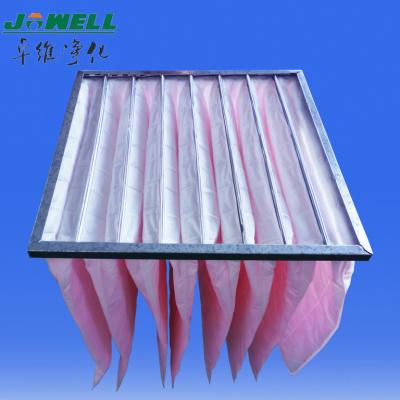 China High Efficiency Green F7 / F8 Non - woven Pocket Air Filter For AHU Fine Filters for sale