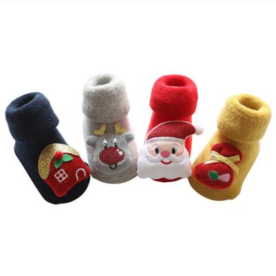 China Cute Baby Wears Thick Cartoon Christmas Elk Elk Plush Baby Socks Autumn Winter Warm Kid Girl Toddler Sock Infant Boy Floor Sock Gift Y0024 for sale