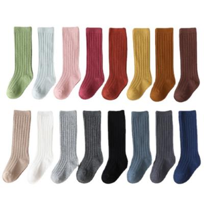 China Breathable Spanish Kids Bangs Kids Breathable Soft Knee Long Sock Baby Girls Stripe Socks School Uniform Wear Y0063 for sale