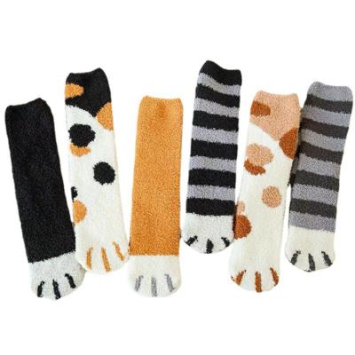 China Animal Zebra Toe Funny Hosiery Striped Sox Y0069 Tiger Foot Fingers Sock Ladies Lovely Long Thick Cartoon Cat Paws Socks Women Cute for sale