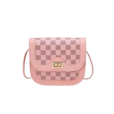 China New Daily Lifestyle Women Plaid Printing Simple Small Square Shoulder Bag 5 Color Travel Messenger Bags Purse A0039 for sale