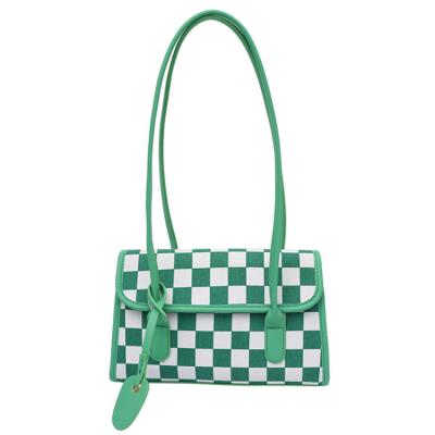 China Daily Life Women Shoulder Clutches All-match Lattice Chessboard Small Bags For Handbags Casual Armpit Pinch Y0117 for sale