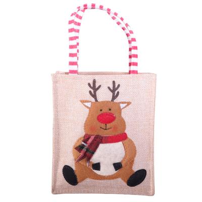 China Fashion 3D Doll Merry Christmas Cute Christmas Holiday Tote Bag Gift Candy Bag Embroidered Canvas Embroidered Packaging Decoration Y0125 for sale