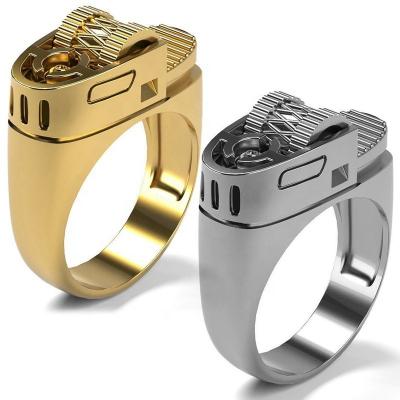 China 2022 New Design Men's Finger Rings Popular &American TRENDY Titanium Steel Rings Fashion Titanium Steel Cross-Border Hihpop Jewelry European for sale