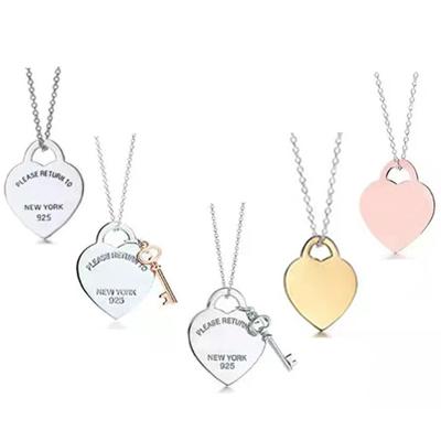 China Original DesignJewelry CLASSIC High Quality Heart Return Necklace S925 Sterling Silver Love Brand Logo Pendant 1:1 Chains For Women for sale