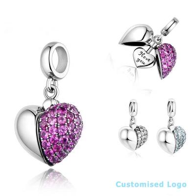 China CLASSIC Custom Original Charms&Pendants S925 Silver Engraved I Love You Heart Brand Charm Bracelet Pendant Thailand Pendant Fit Jewelry for sale