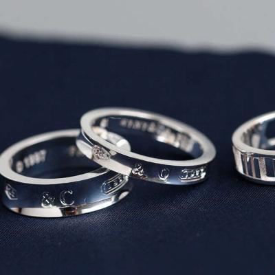 China FASHIONABLE European Design 925 Sterling Silver Couples Wedding Rings Lovers Classic Pure Silver Rings Fashion 1837 Silver Co ringJewelry for sale