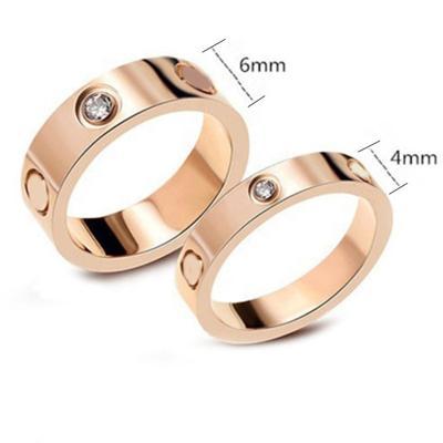 China FASHIONABLE High Quality Luxury Charm Lover Ring Brand 361 Stainless Steel Love Couples Ring Wedding Jewelry Eternal Gift With Package for sale