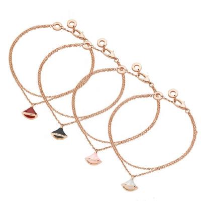 China Designer 925 Sterling Silver CLASSIC Ladies BV Shell Bracelets Lover Gift Fan Bracelet Jewelry For Women Skirt Bangles for sale