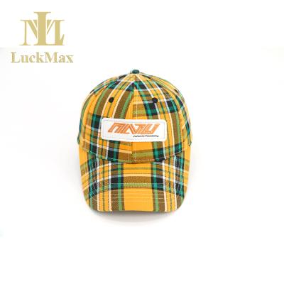 China Street COMMON Scottish Fashion Style Hat Plaid 6 Panel Hip Hop Batter Applique Embroidery Novelty Baseball Cap for sale