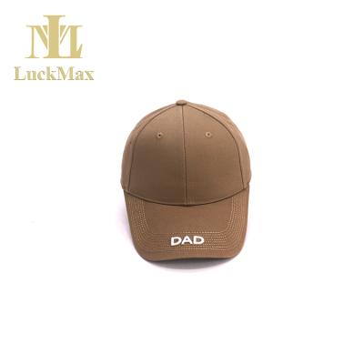 China COMMON Custom Logo Cotton Khaki 6 Panel Hat Embroidery Ponytail Adjustable Baseball Cap for sale