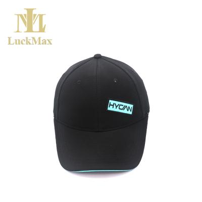 China COMMON 100% Cotton 6 Panel Handed Woven Label Patch Plain Baseball Cap Man For Unisex Adults for sale