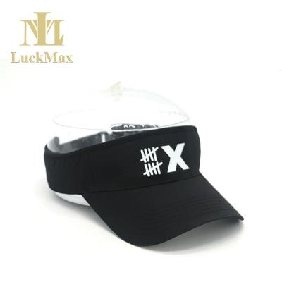 China Customized Sports Daily Life Flat Polyester Sun Visor Hat Black Headwear / Hat For Movement Men Or Women for sale