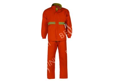 China Breathable Orange Reflective Work Clothing Waterproof Rain Coats Hig Visible for sale