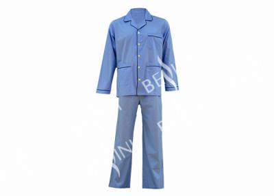 China Soft Handfeel Mens Luxury Sleepwear Navy Piping Around The Neckline for sale